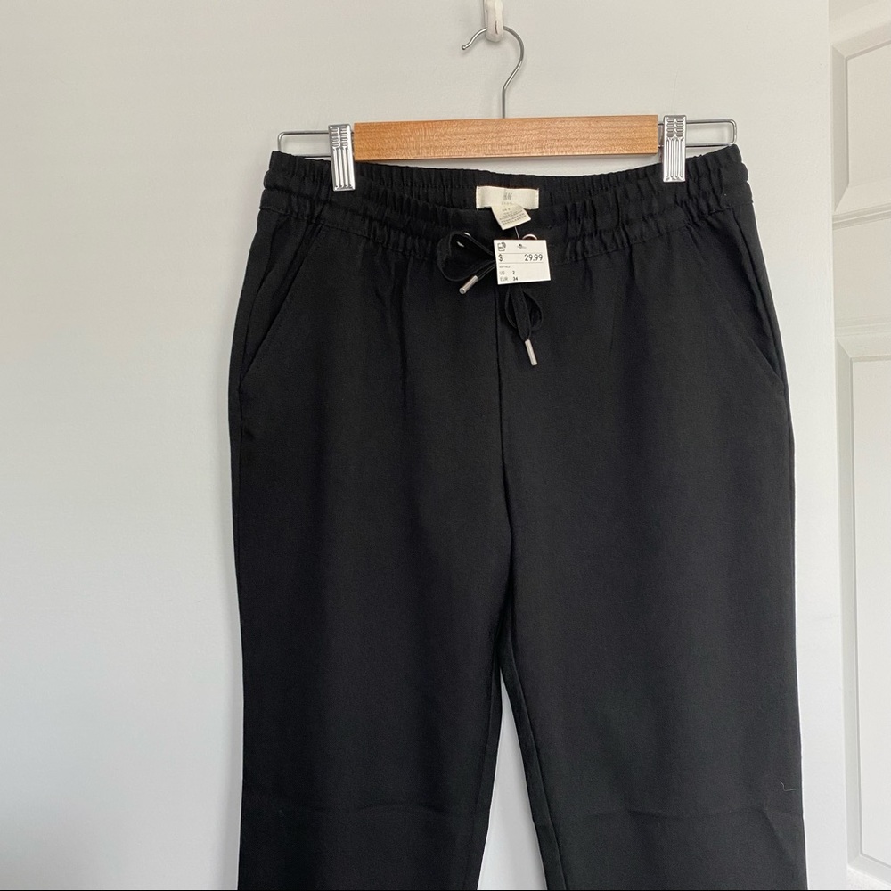 H&M Black Trouser Pants L.O.G.G. Drawstring Joggers Trousers